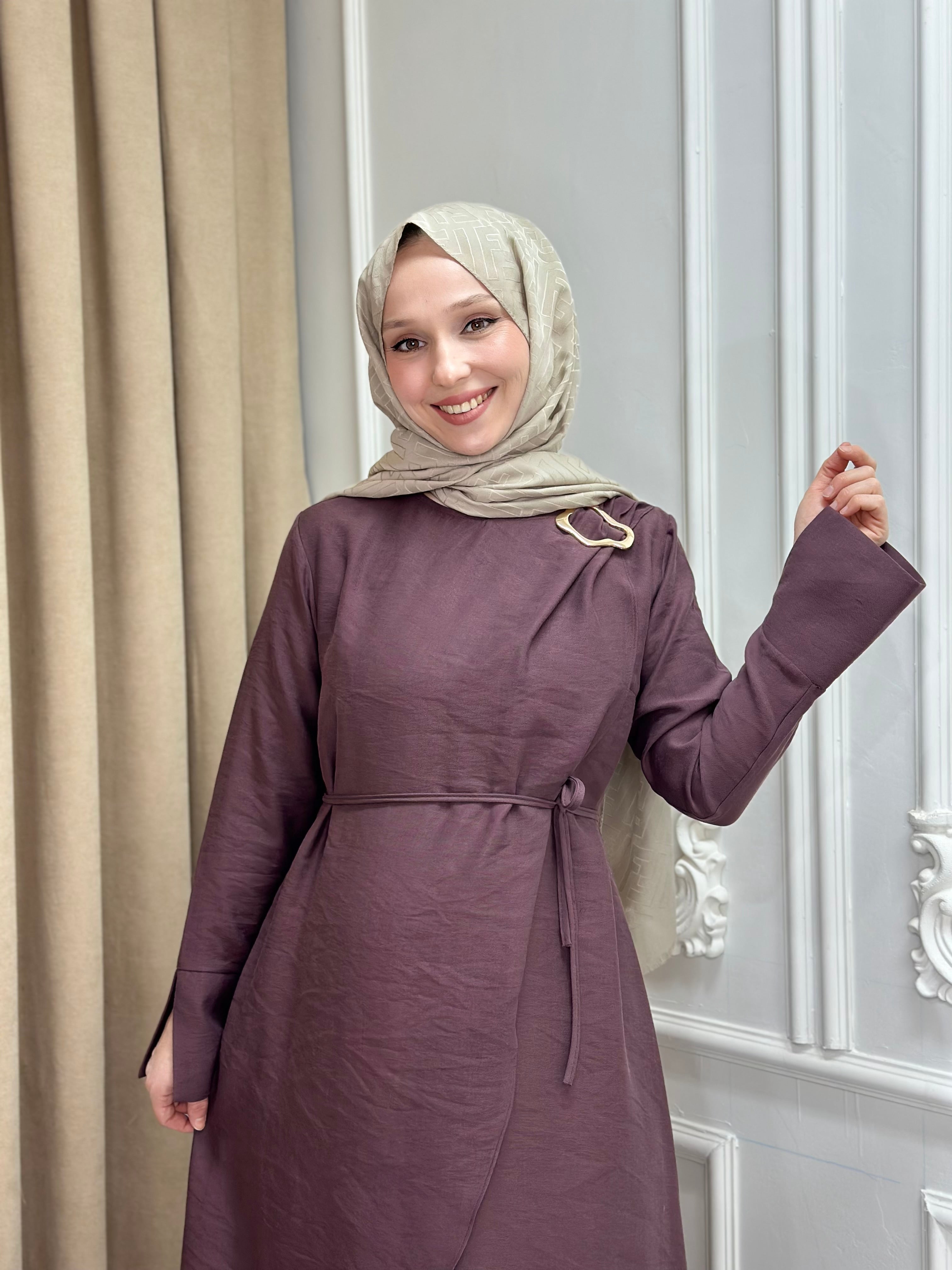 SİNDY MODAL ELBİSE - BORDO