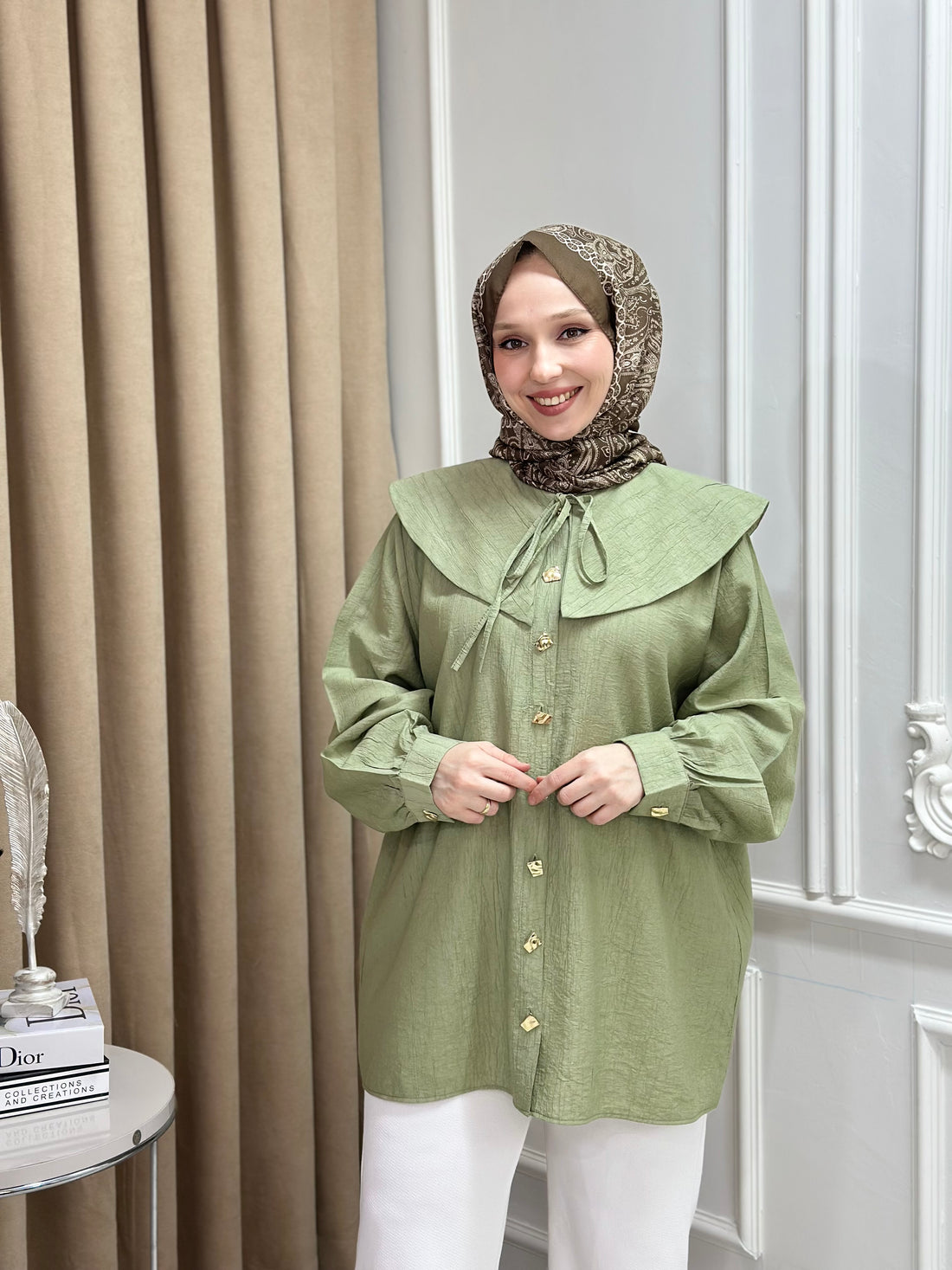 YAKALI GÖMLEK - YEŞİL