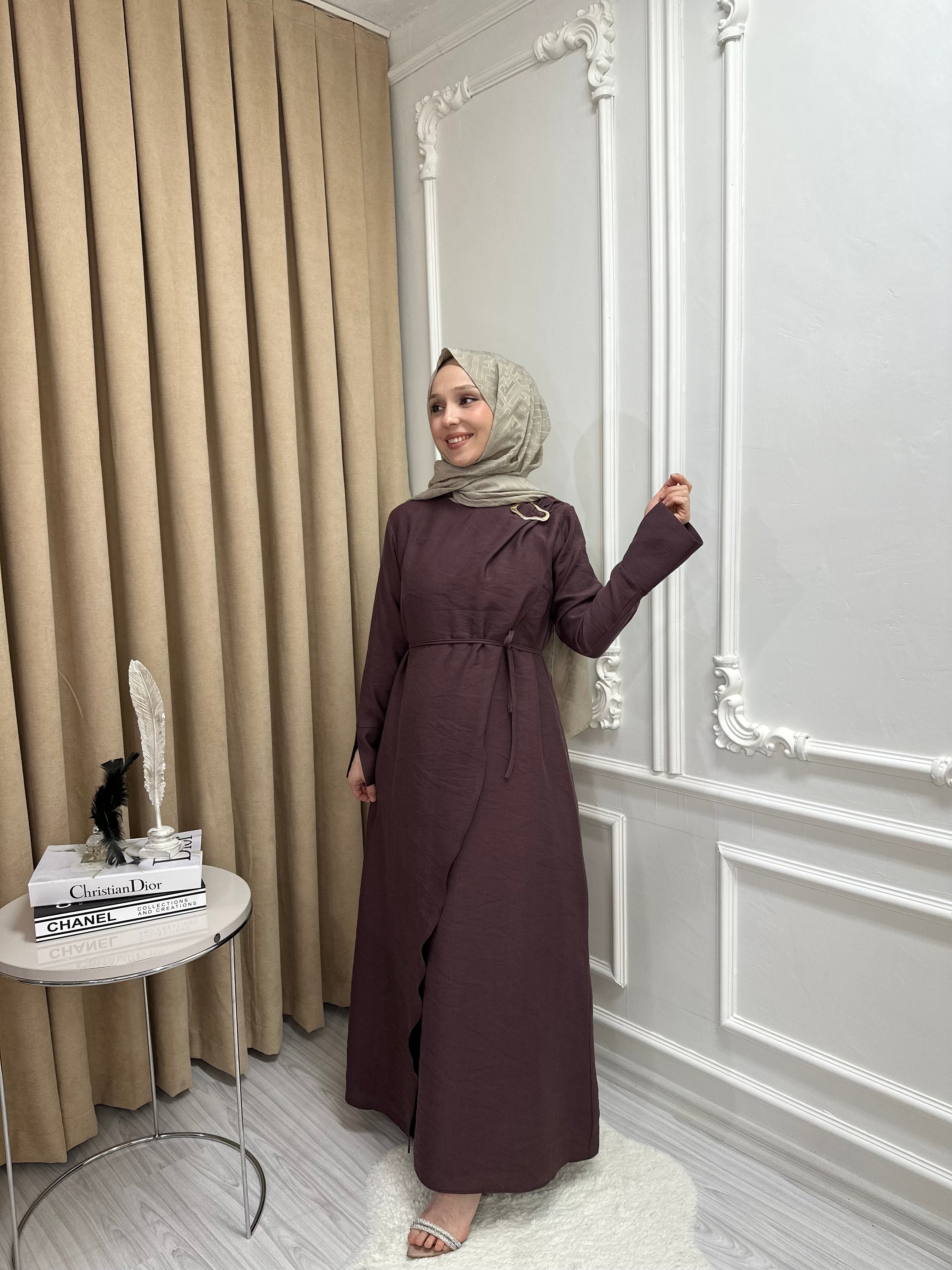 SİNDY MODAL ELBİSE - BORDO