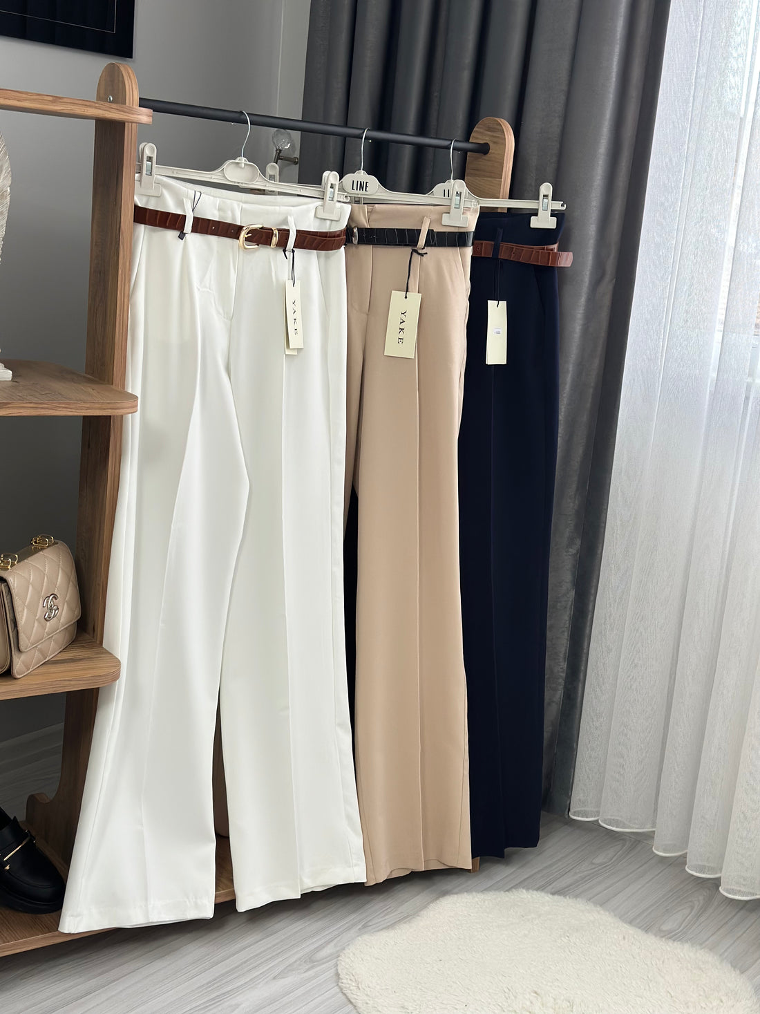 YAKE PALAZZO PANTOLON- BEYAZ