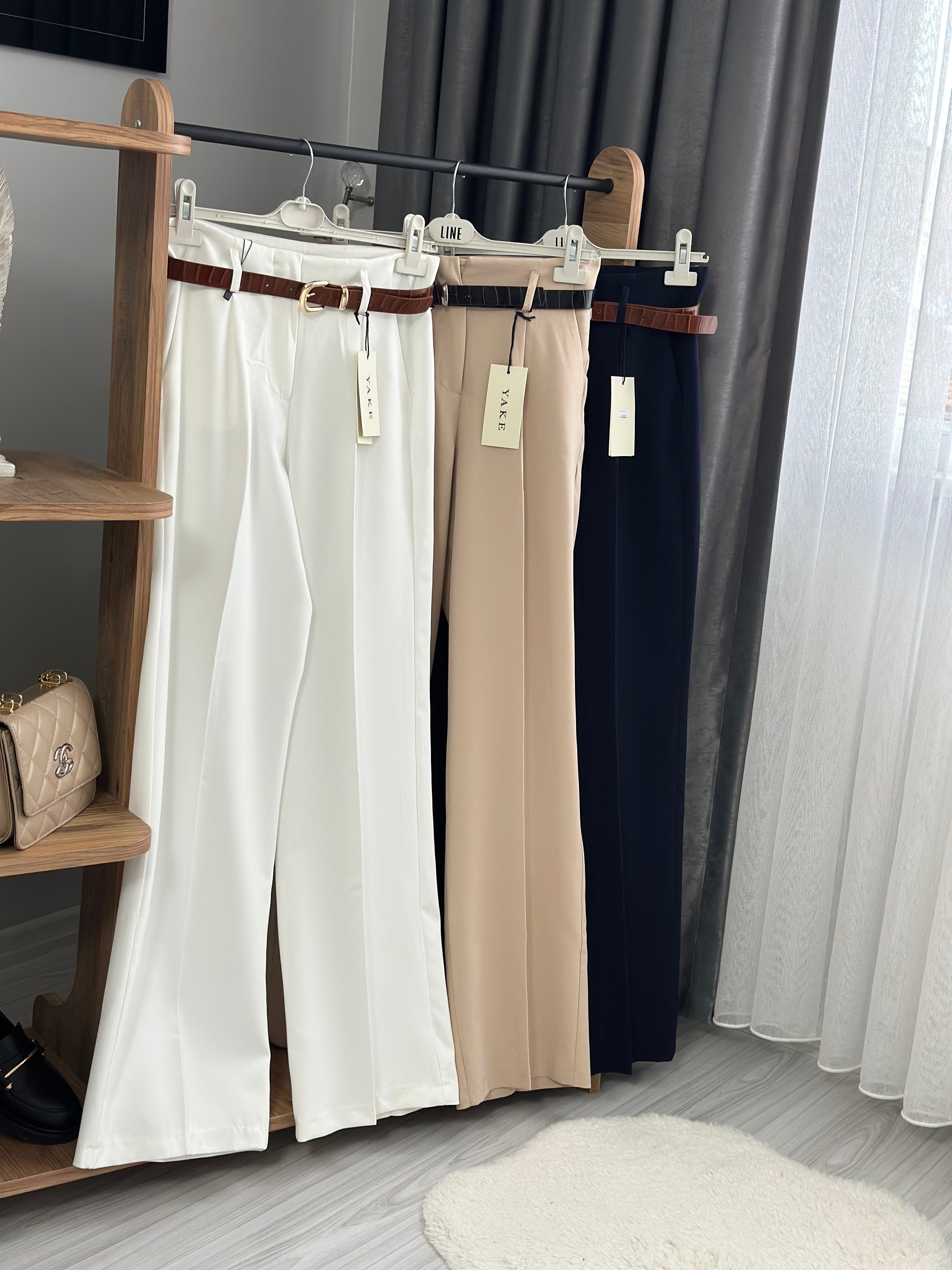 YAKE PALAZZO PANTOLON- LACİVERT