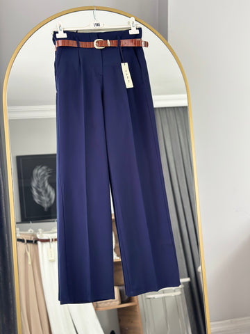 YAKE PALAZZO PANTOLON- LACİVERT