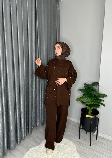 TAŞ DETAYLI TRİKO TAKIM