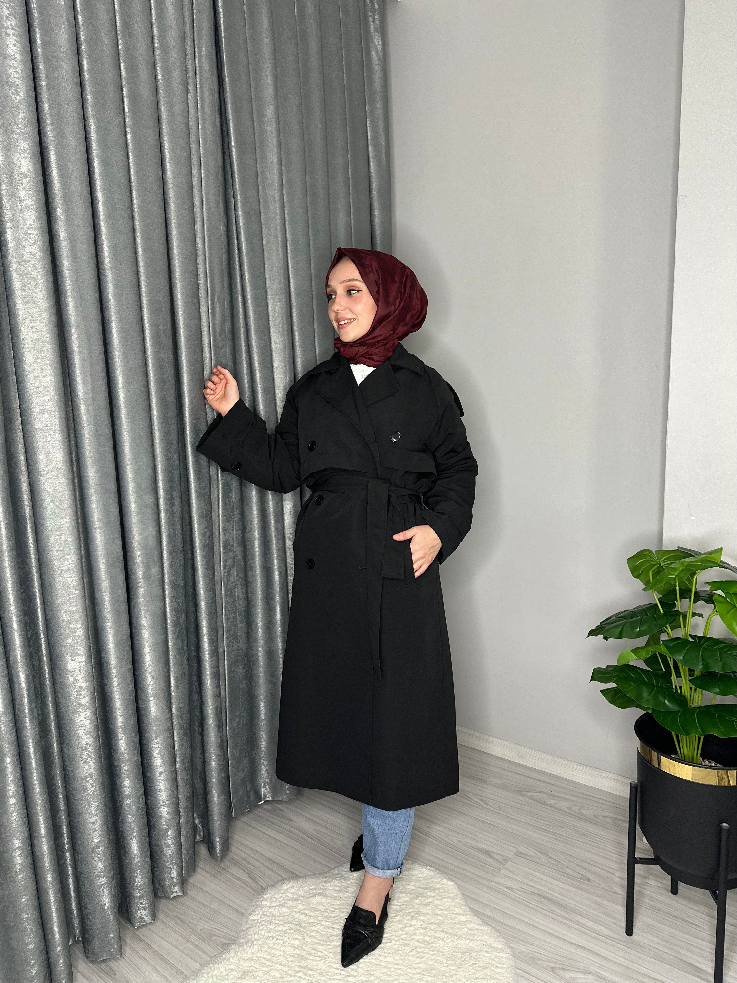 YAKE TRENÇKOT- SİYAH