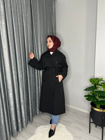 YAKE TRENÇKOT- SİYAH