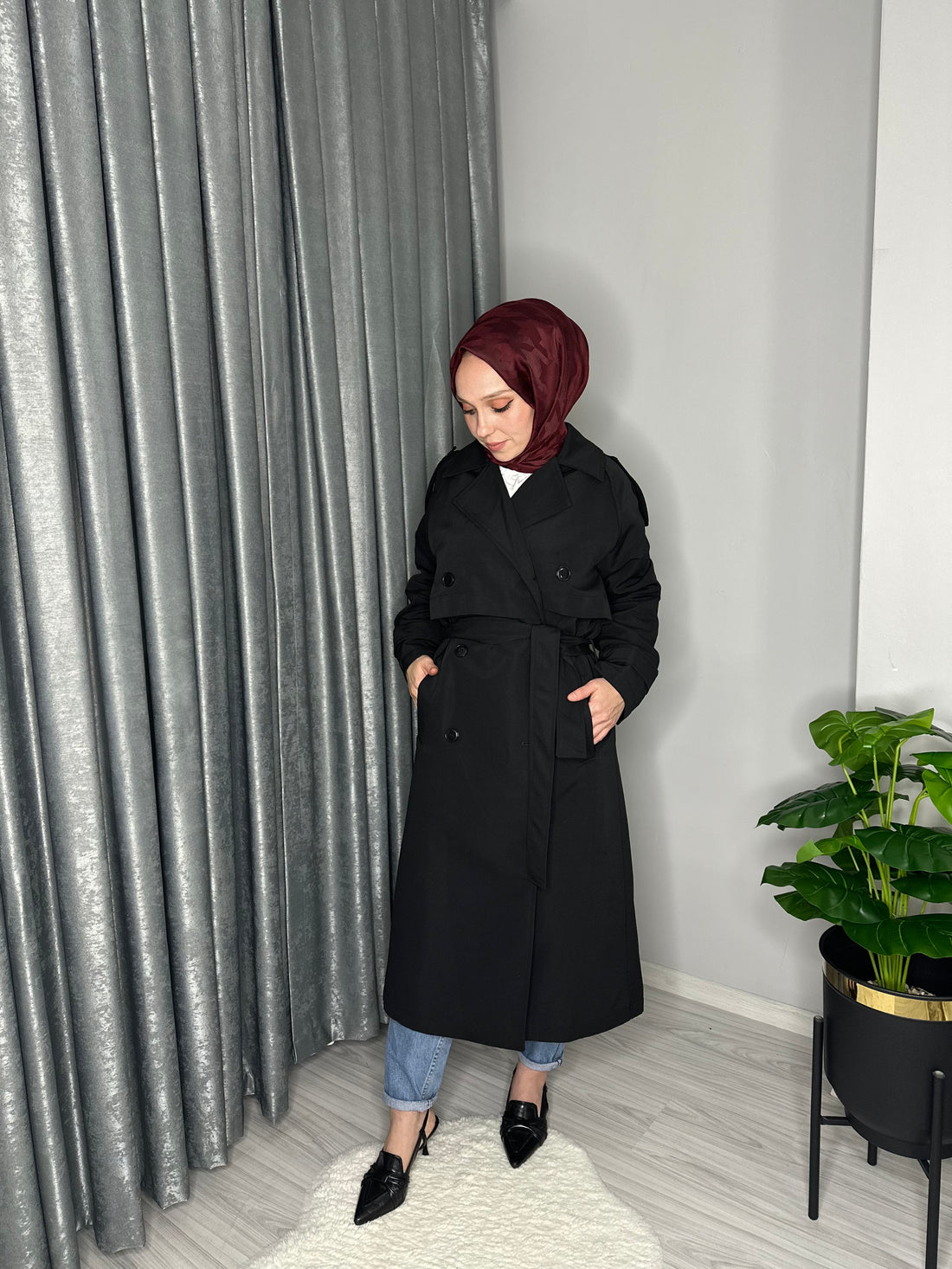 YAKE TRENÇKOT- SİYAH