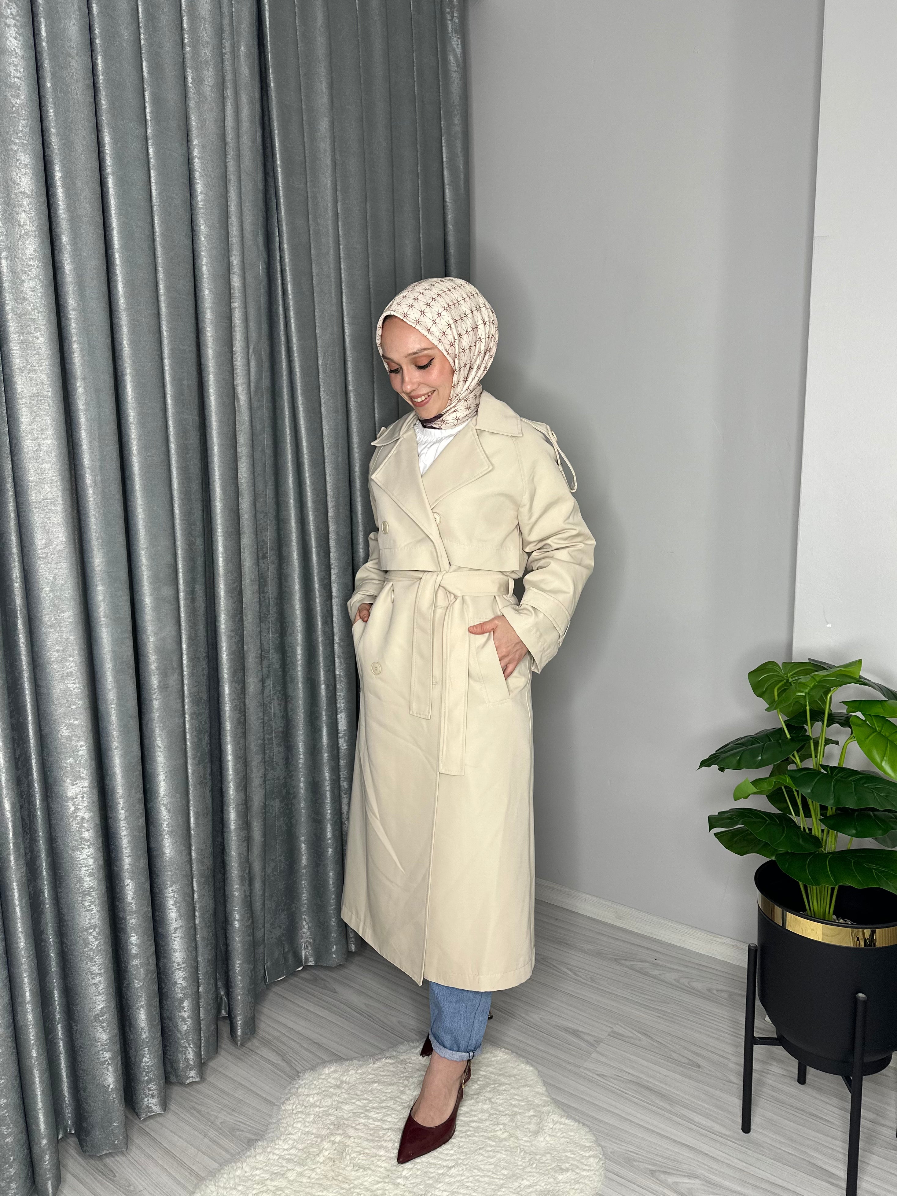 YAKE TRENÇKOT- TAŞ RENGİ