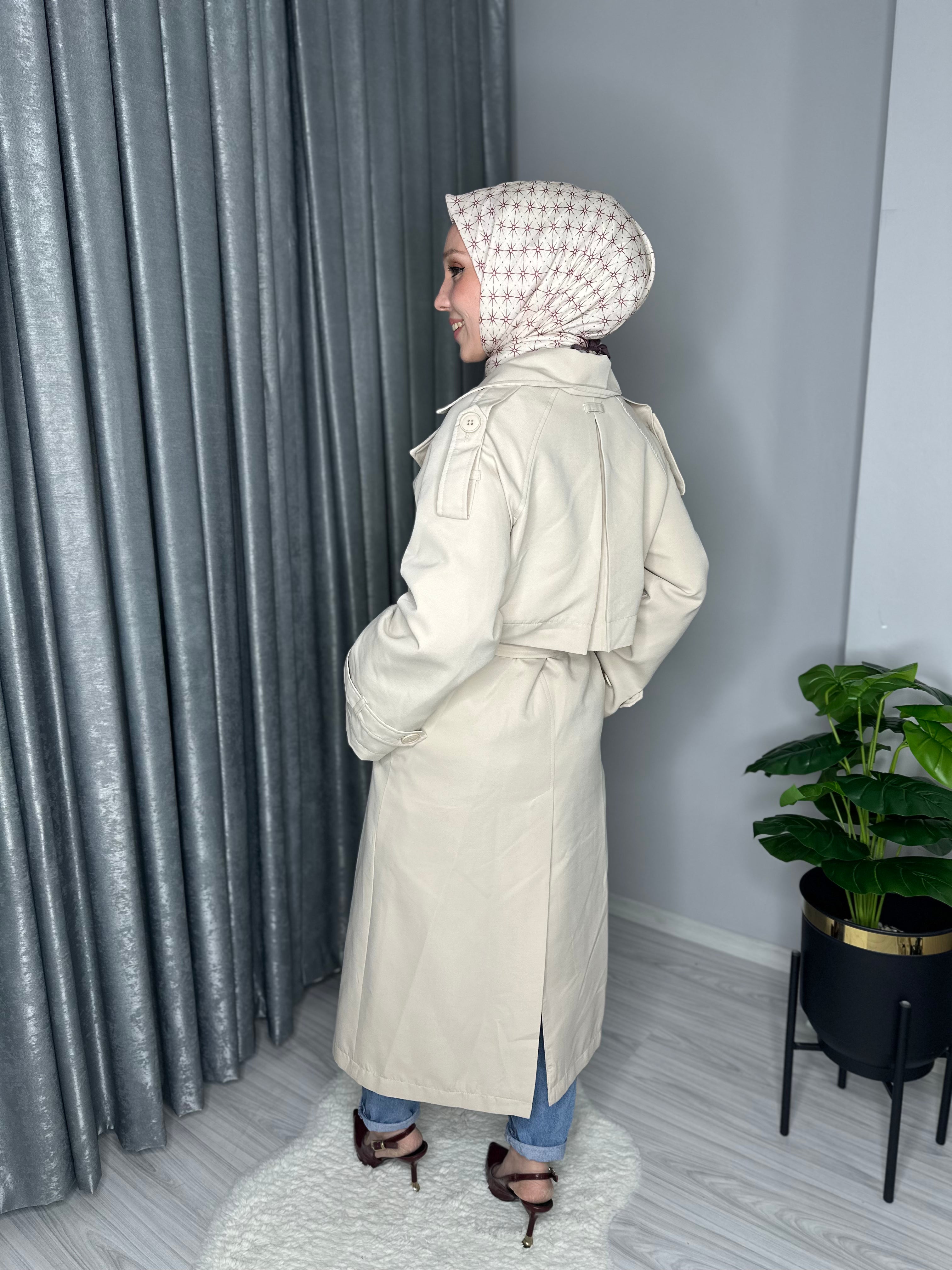 YAKE TRENÇKOT- TAŞ RENGİ