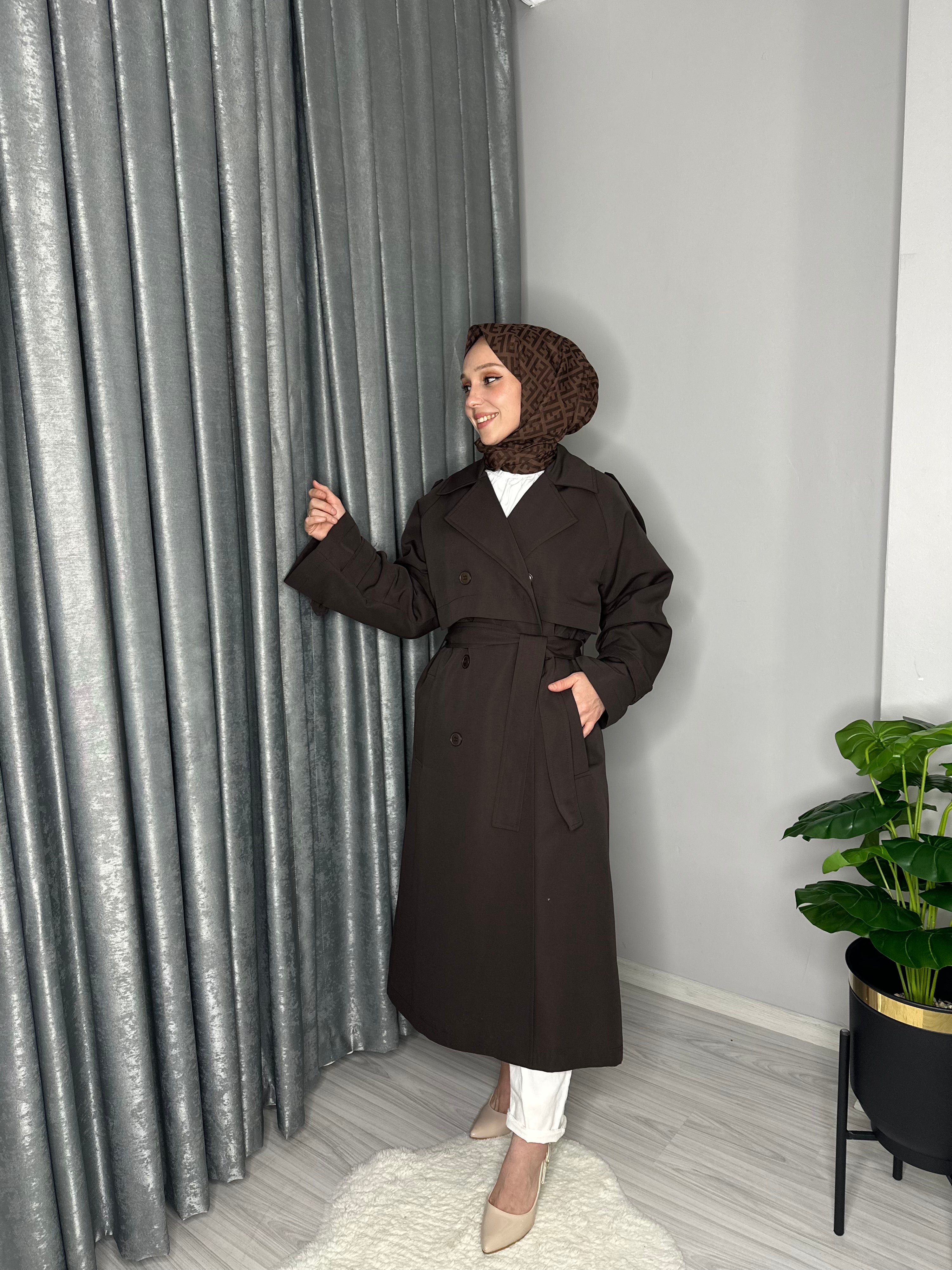 YAKE TRENÇKOT-KAHVERENGİ