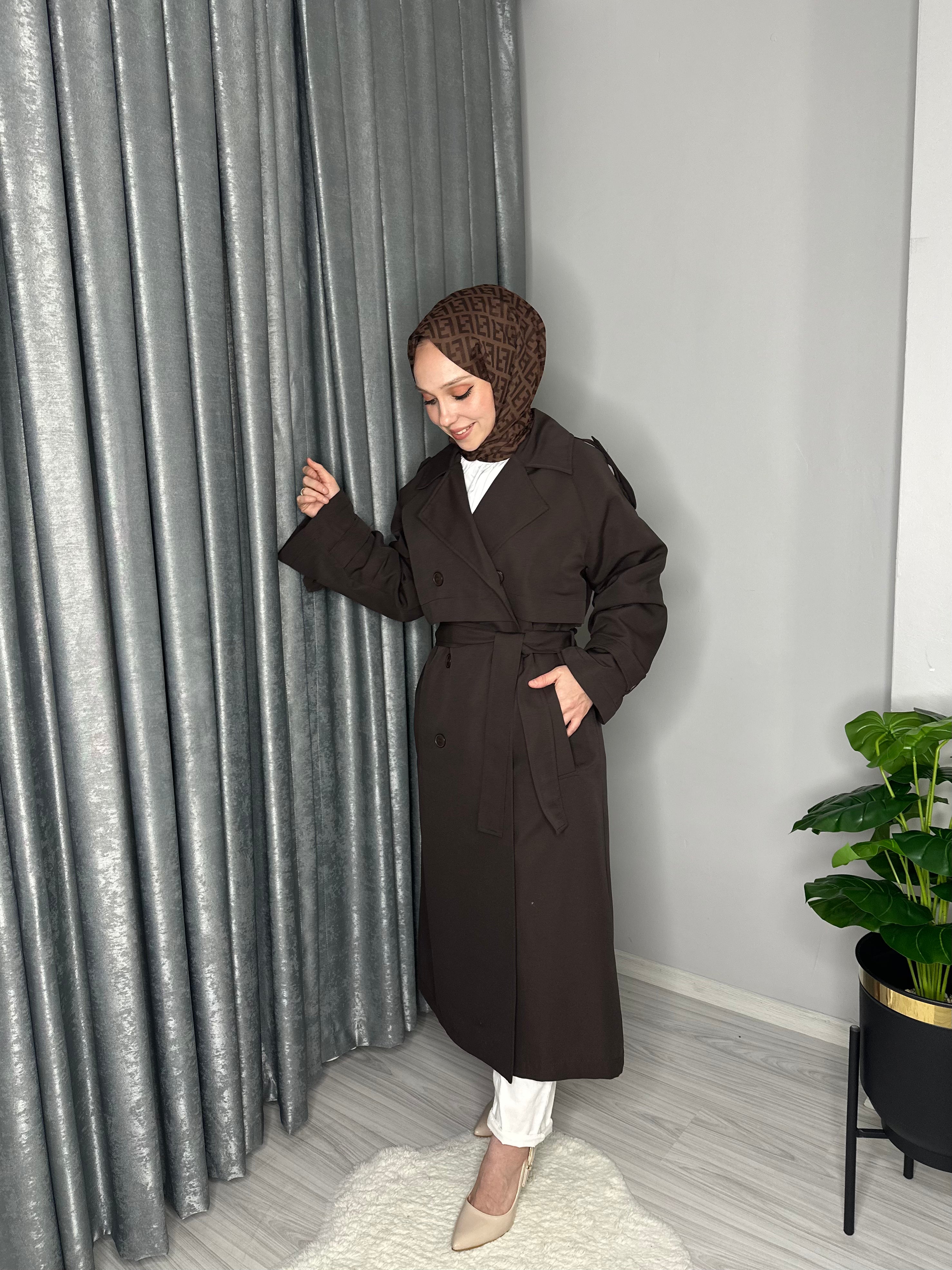 YAKE TRENÇKOT-KAHVERENGİ